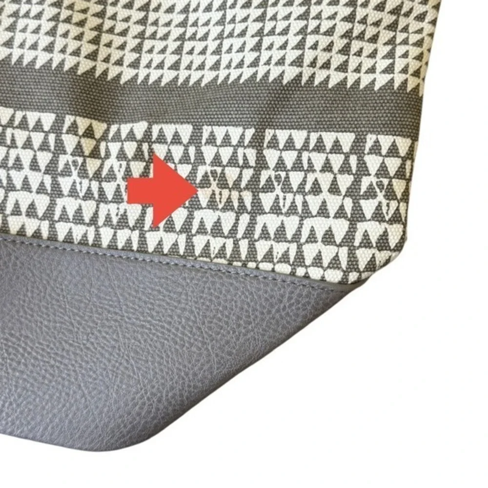 NWT Manaola Hawaii Tote Bag Handbag Gray Stone NIHO KŪ Geometric Print Large Bag - Picture 5 of 6